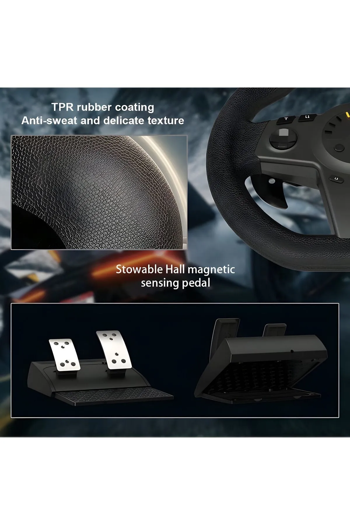 Bilişim Burada Gt10 Direksiyon Seti Ps4 Ps3 Pc Xboxone Xbox Series S X Switch Uyumlu Oyuncu Direksiyonu 270°